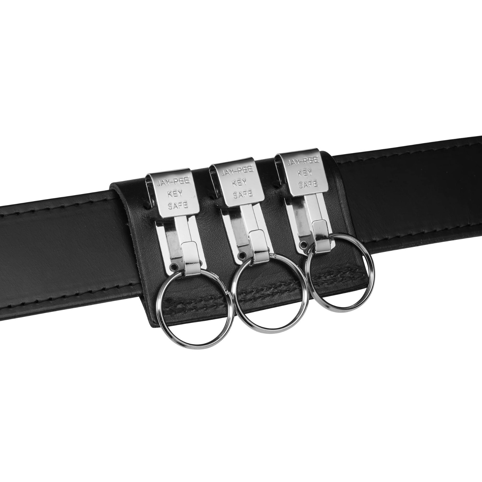 Metal Key Ring Holder for Leather Belt Loop, Slide-On Design, Fits 2.25″ Belts,