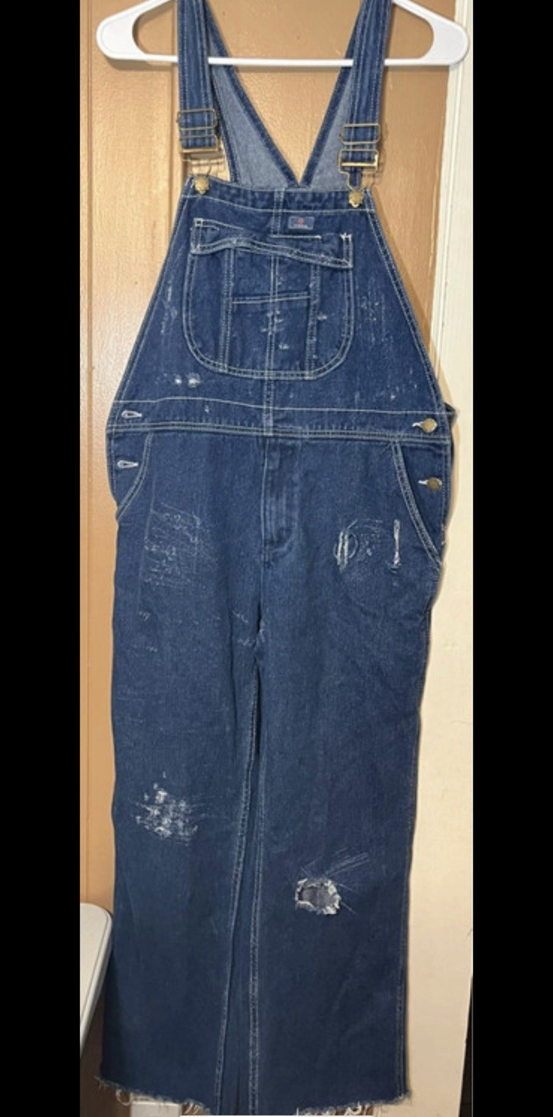 HISEA Unisex Blue Denim Bib Overalls Workwear Coveralls Jumpsuit