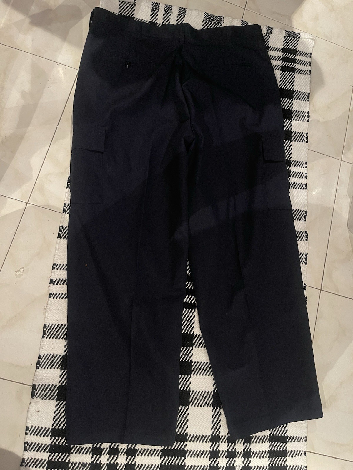 Aramark Men’s Work Pants Size 42×34 Navy Blue Durable Uniform Slacks