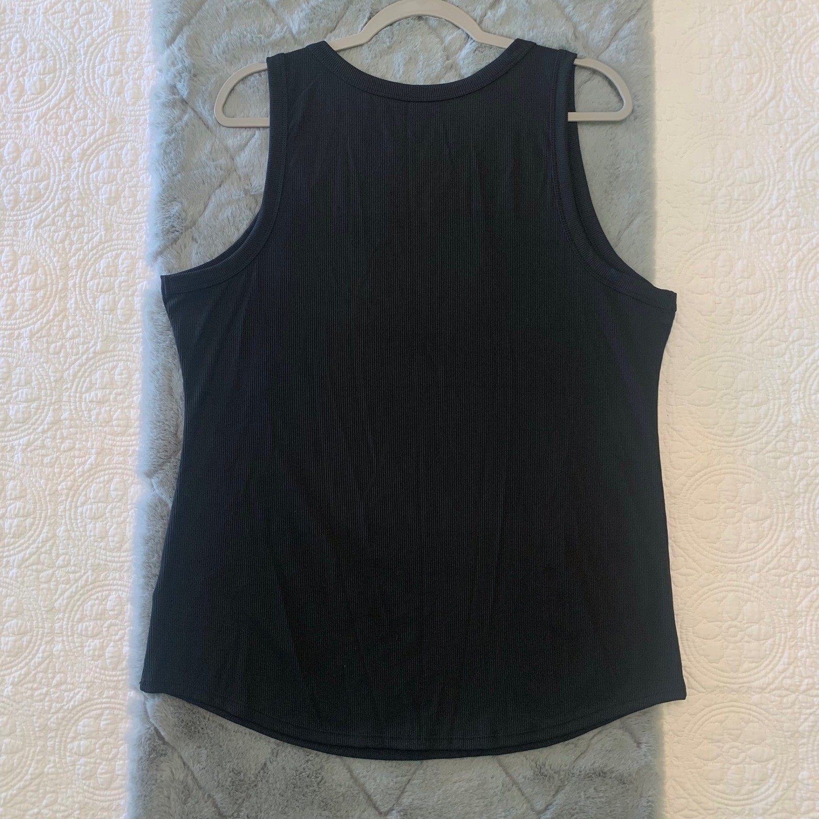 32 Degrees Cool Womens Ribbed Tank Top Black XXL Sleeveless Crew NeckStretchy