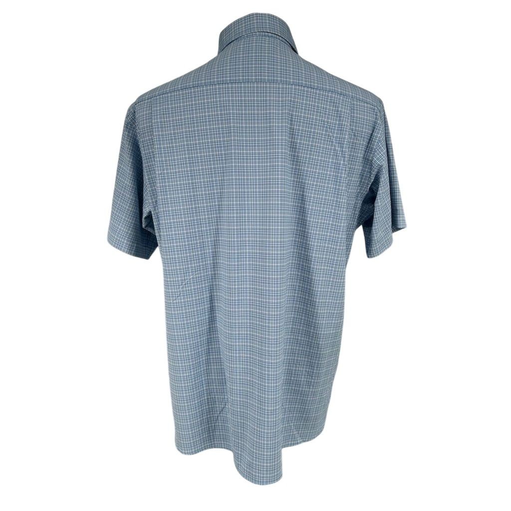 NEW Daniel Cremieux Performance Men’s MEDIUM Blue Plaid Short Sleeve Shirt