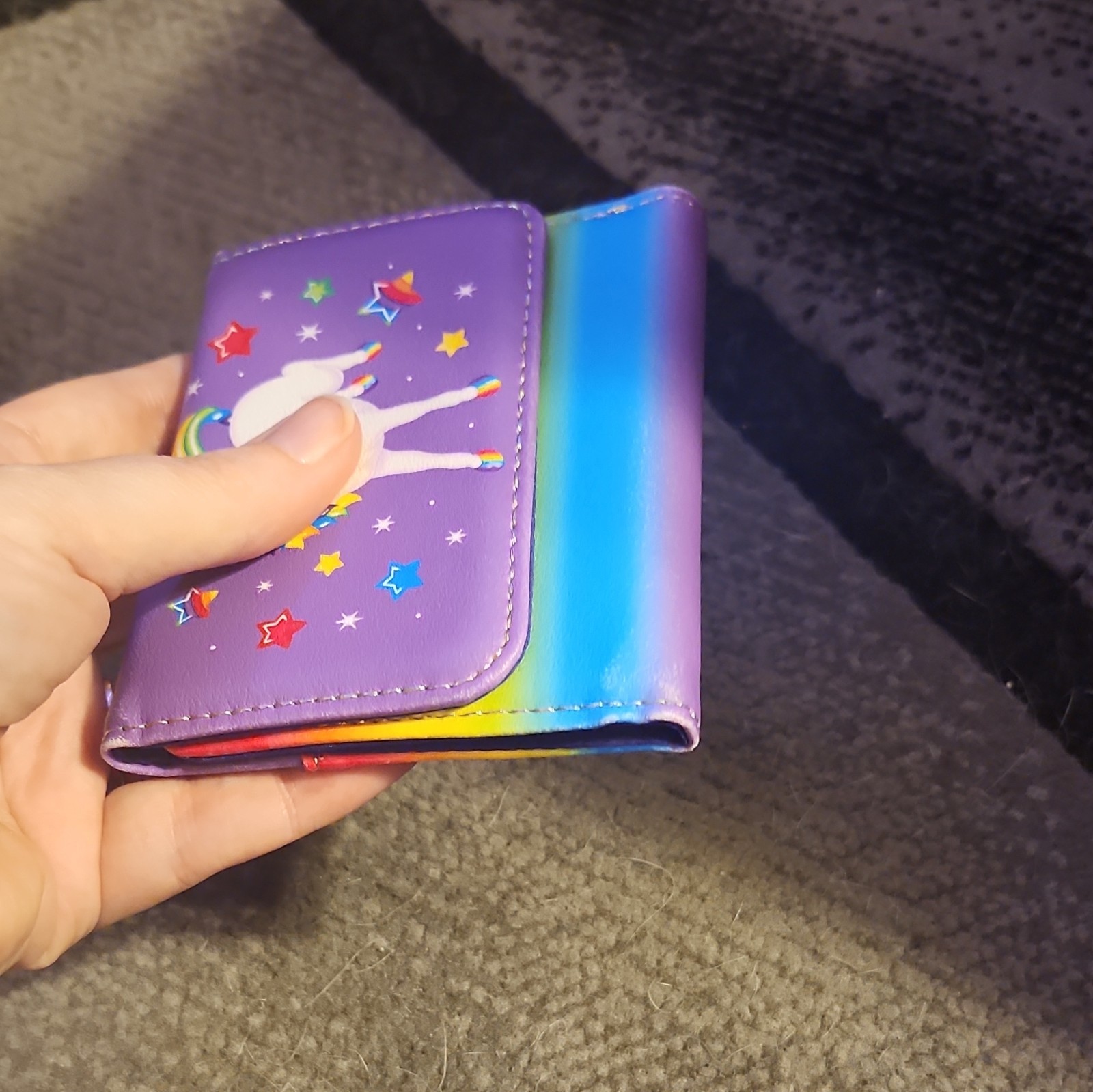 Loungefly Lisa Frank Unicorn Rainbow Trifold Wallet Snap closure