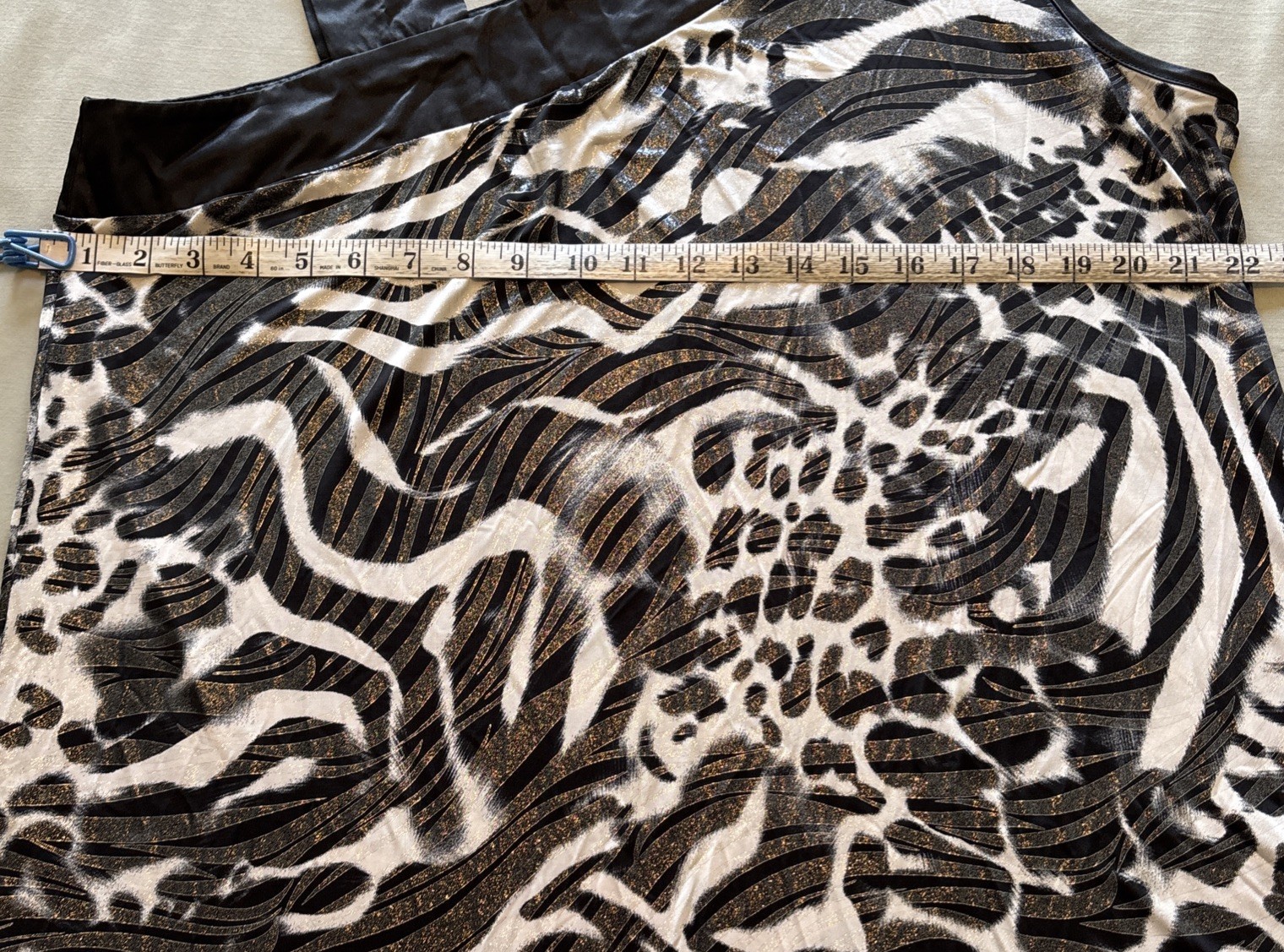 Blouse Plus 2X Black/White Shimmery Sleeveless Top, Whimsical, Zebra Print