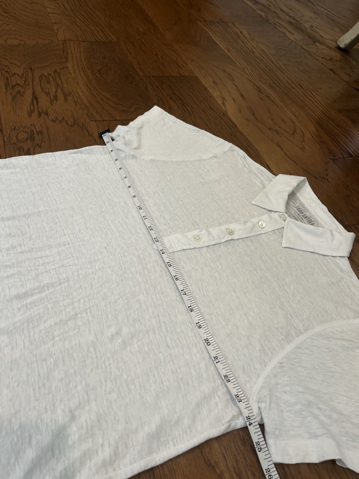 Todd Snyder White Linen Polo (Medium)