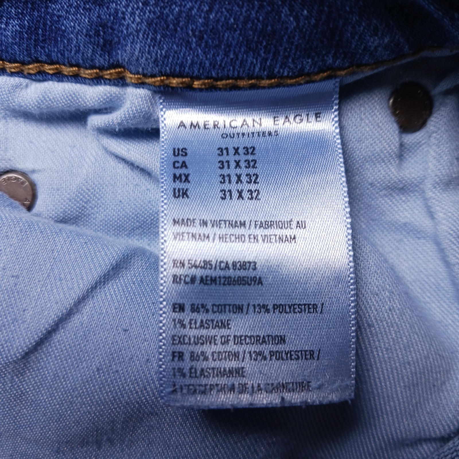 American Eagle Mens Next Level Flex Slim Jeans 31X32 Dark Blue Denim