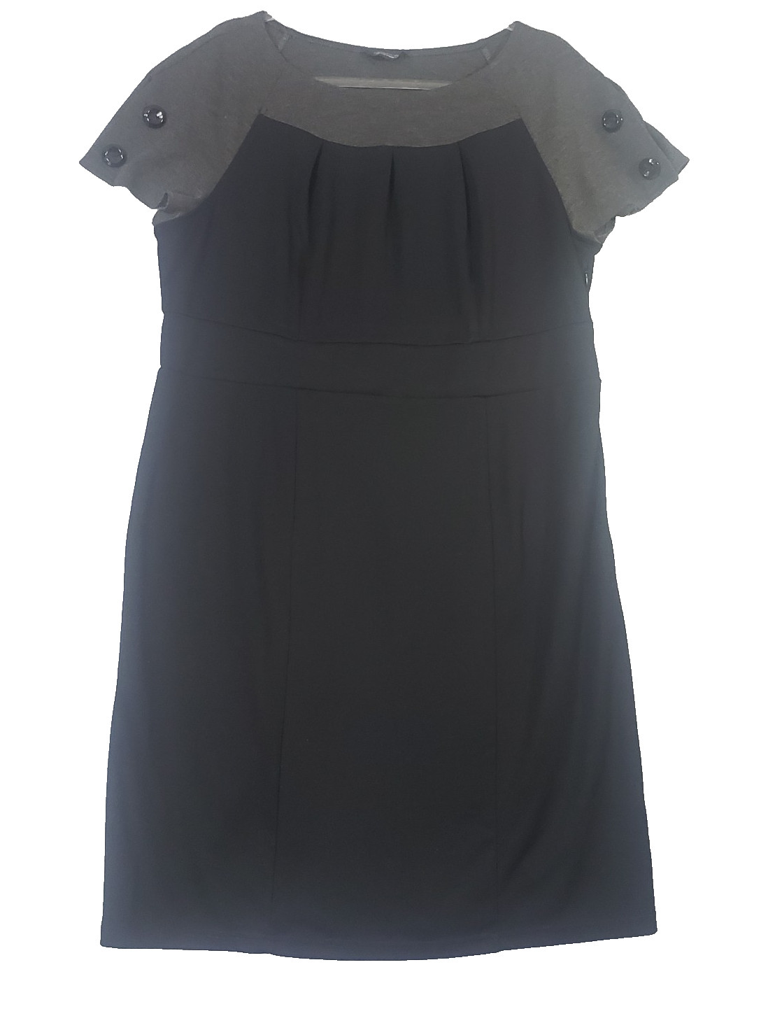 Spenser Dress 14W Plus Black Sheath Knee Length Career Office Short Sleeve