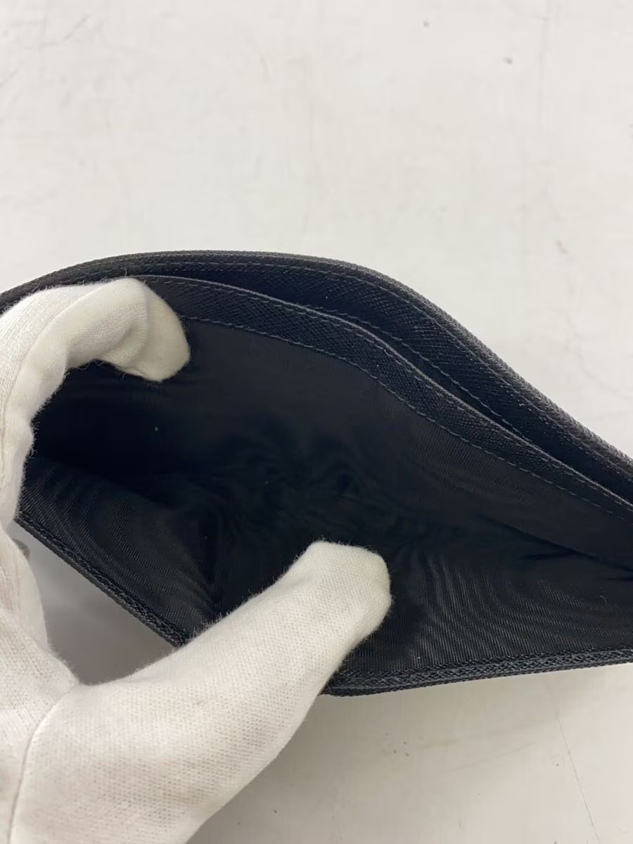PRADA Saffiano Leather Bifold Wallet Leather BLK Solid Men 2MO513
