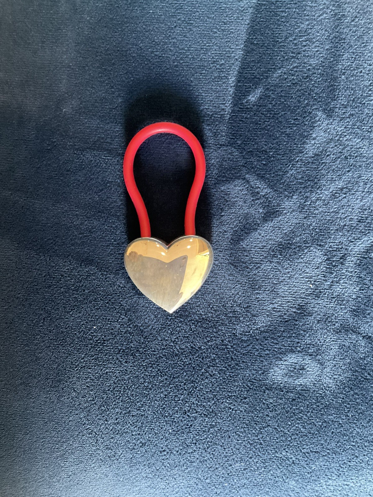 Tiffany & Co. Sterling Silver Heart Hair Tie Silver/Red Loop