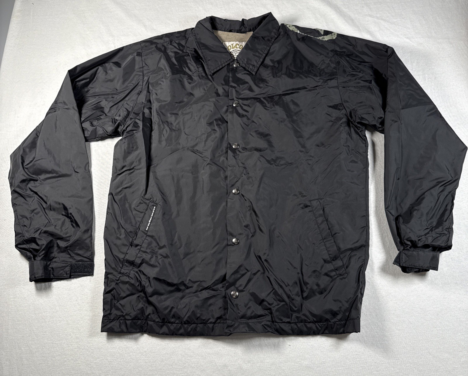 Volcom Black Windbreaker Jacket, Size Large