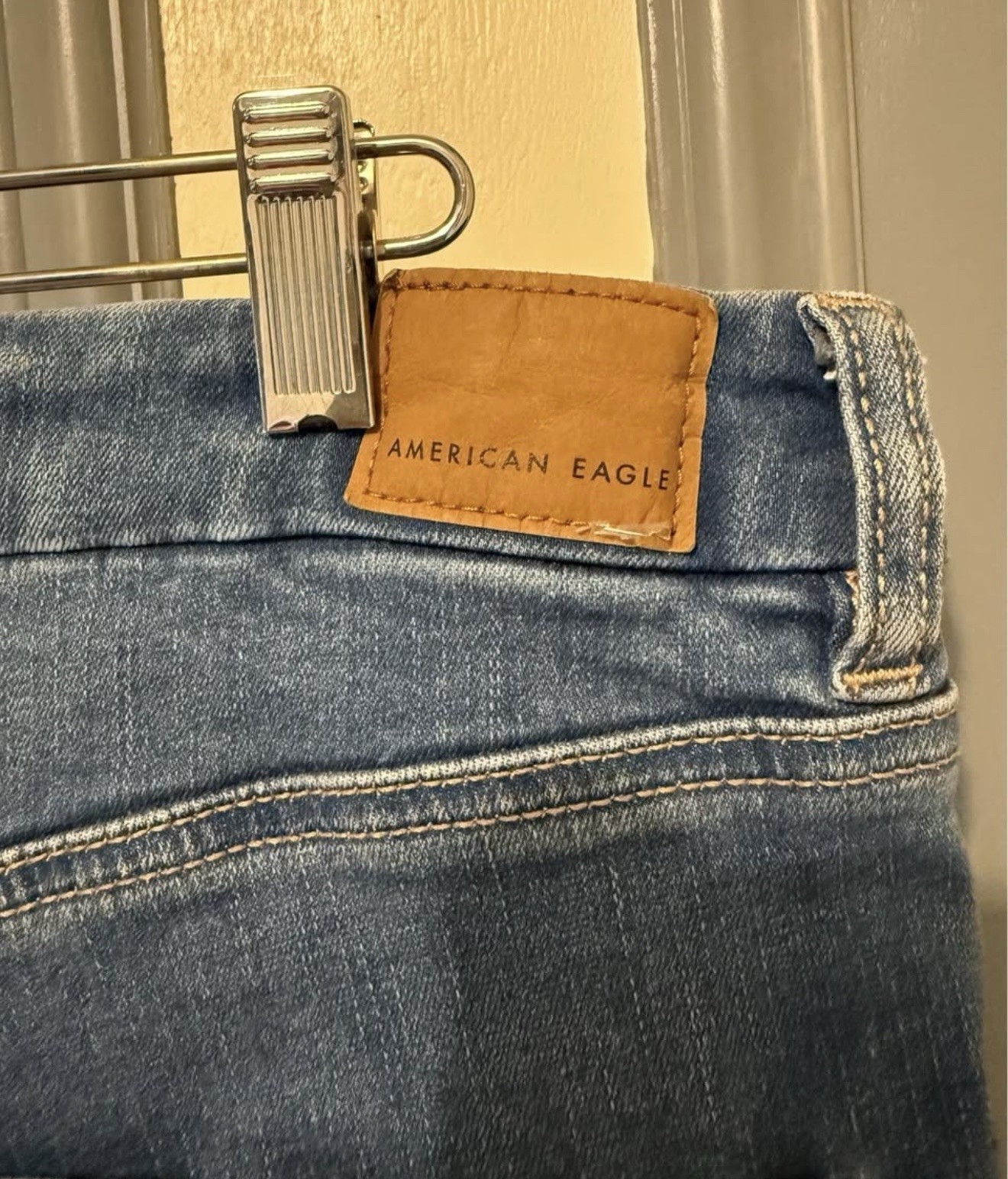 American Eagle Women’s Next Level Stretch Skinny Blue Denim Jeans, 12R, 5-Pocket