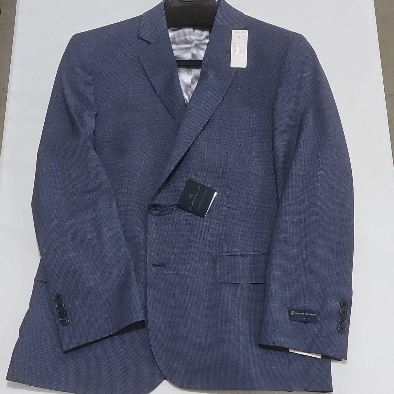 Brooks Brothers Explorer Blue Micro Check Classic Fit Sportscoat 42R 0149
