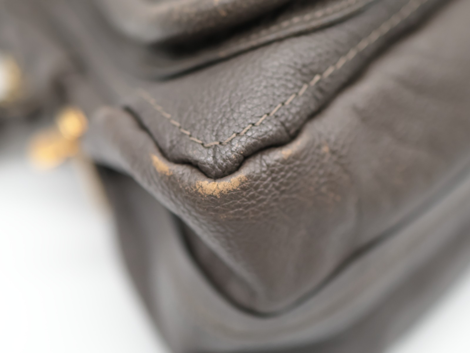 Chloe Paraty Hand Bag Gray Leather Authentic