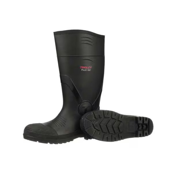 Tingley Men’s Pilot G2 Tall Rubber Boots, Plain Toe, Black, 5 31161 Tingley