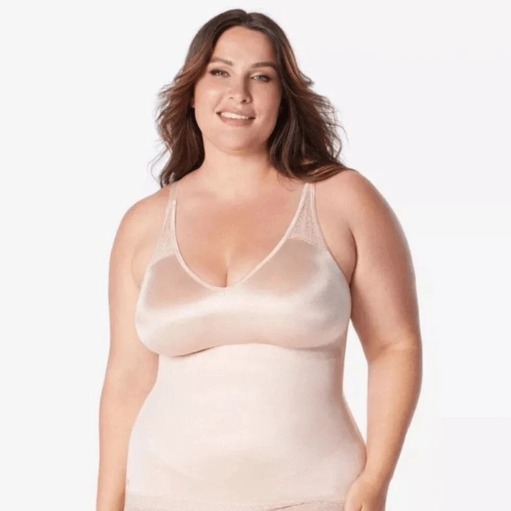 Ruby Ribbon Pin-Up Lace Cami in Pale Nude Size 50