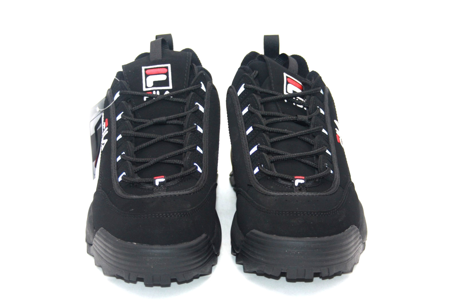 FILA DISRUPTOR II MENS SNEAKER BLACK/WHITE/RED FW01653-018 FASHION SHOE