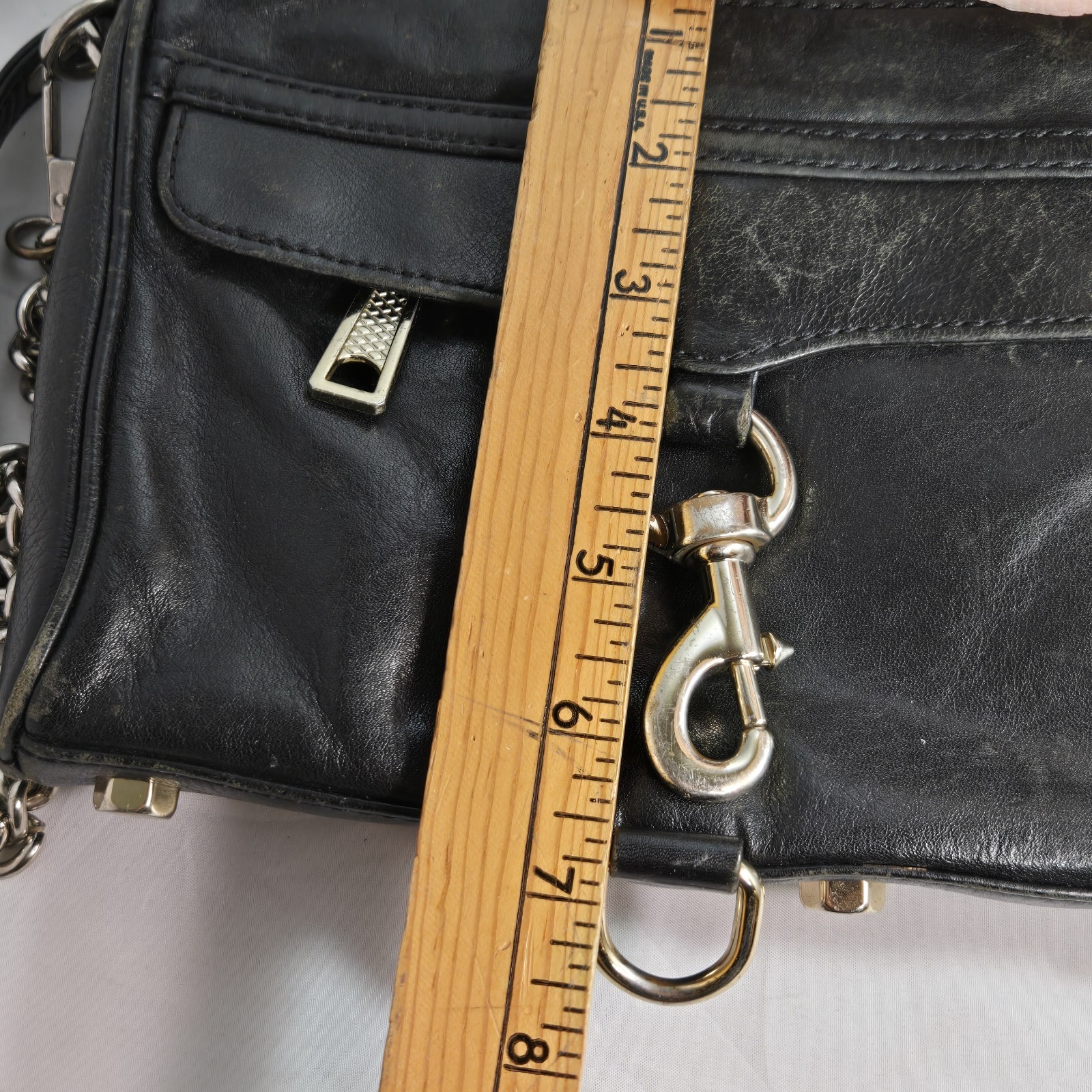 REBECCA MINKOFF Classic M.A.C. Black Leather Small East West Crossbody Bag