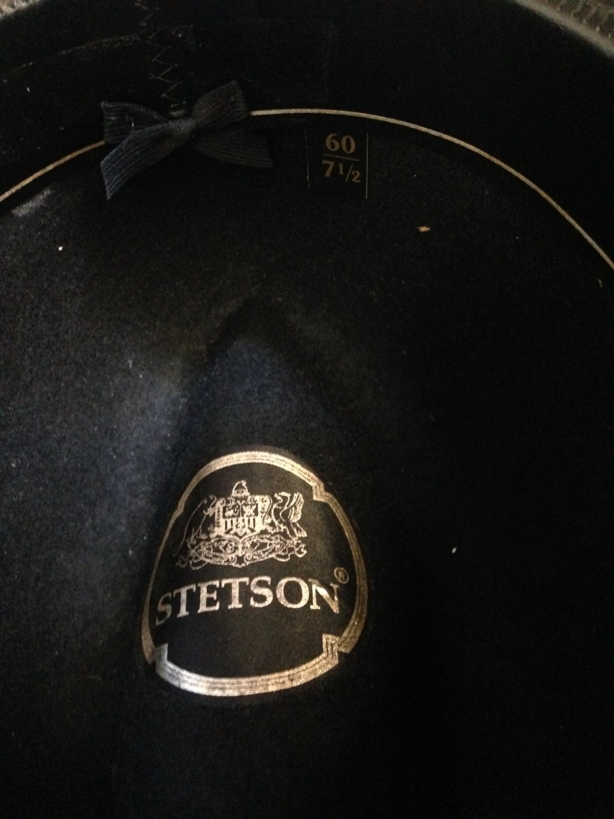Vintage Stetson Black Wool Felt Center Dent Fedora Cowboy Western Hat 7 1/2