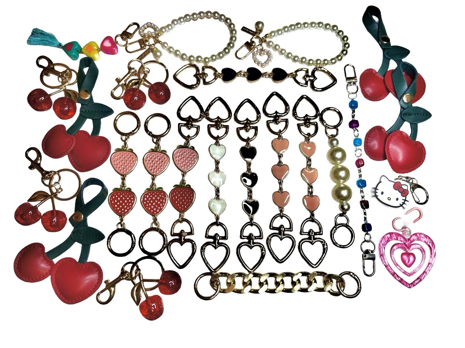 24 Piece Bag Accessory Lot | Chain Extenders, Keychains, Bag Charms NWOT Bundle