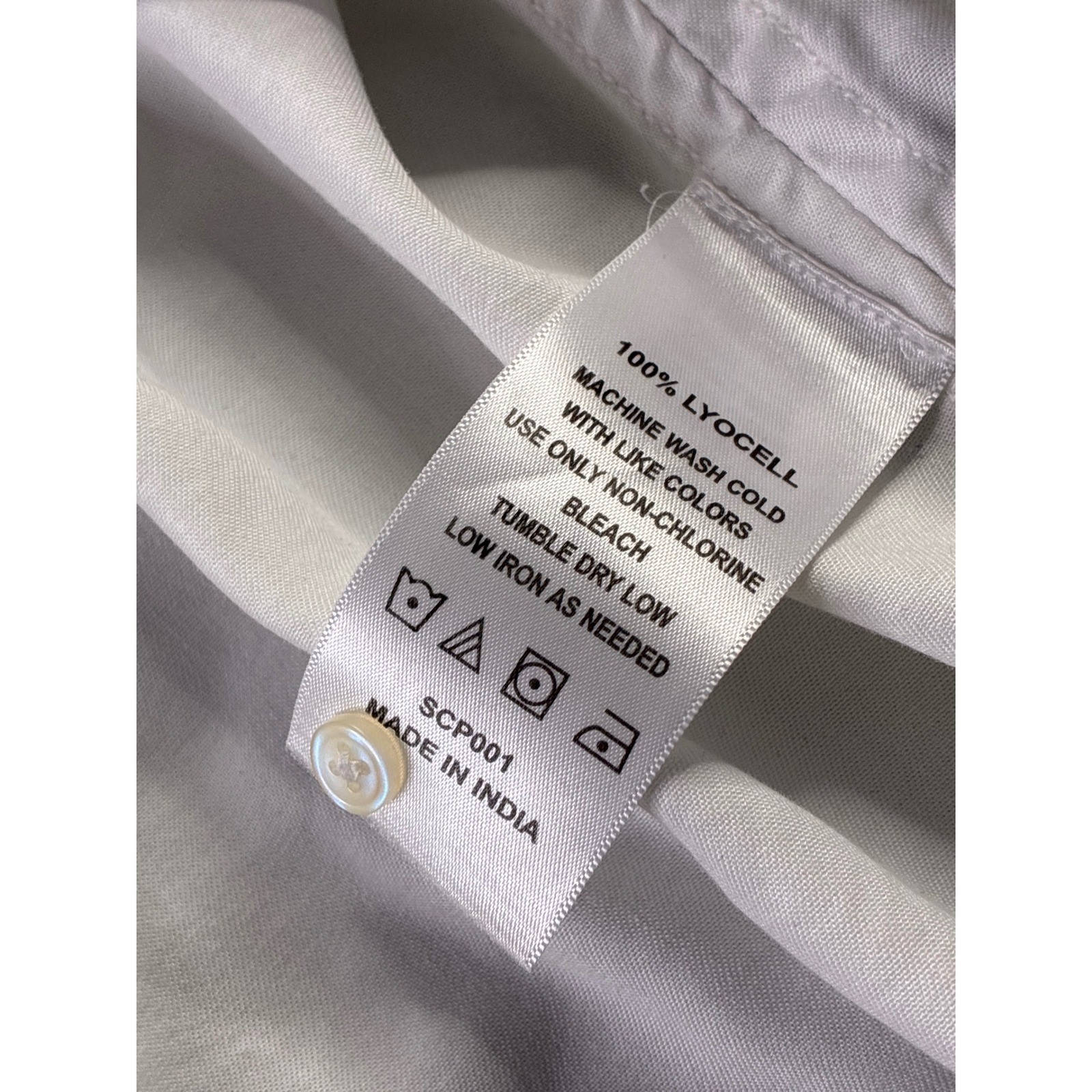Quince Vintage Wash Tencel Camp Shirt White Short Sleeve Button Down Womens MED