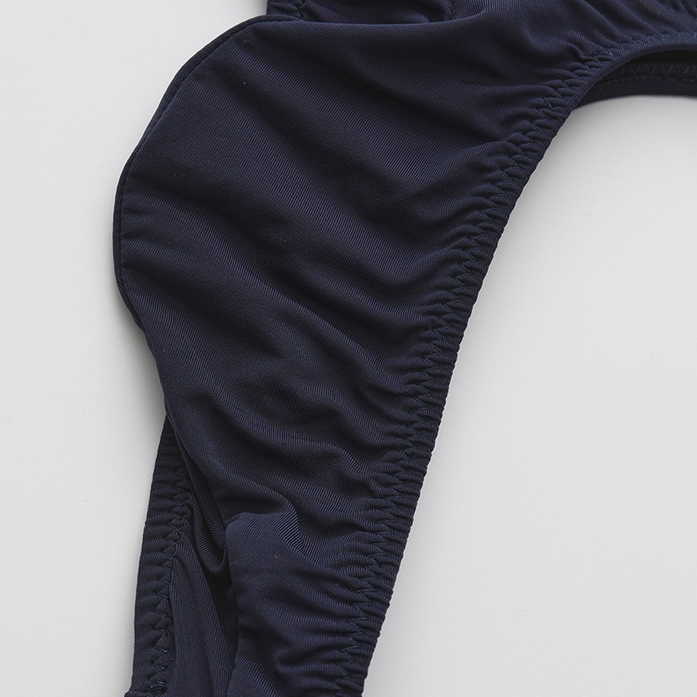 Men Ice Silk Low Rise Gstring Thong Underwear with Bulge Pouch for Men