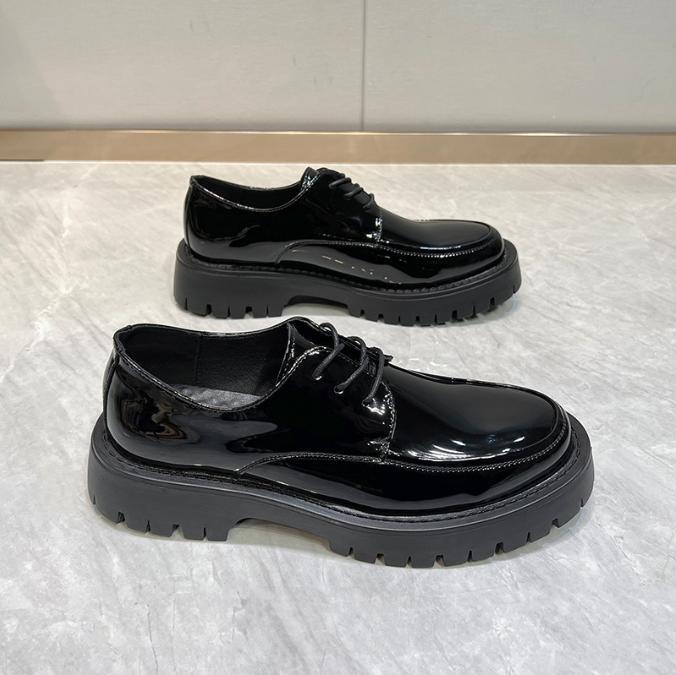 Men’s Shiny Leather Platform Dress Lace Up Business Wedding Shoes Fashion Party