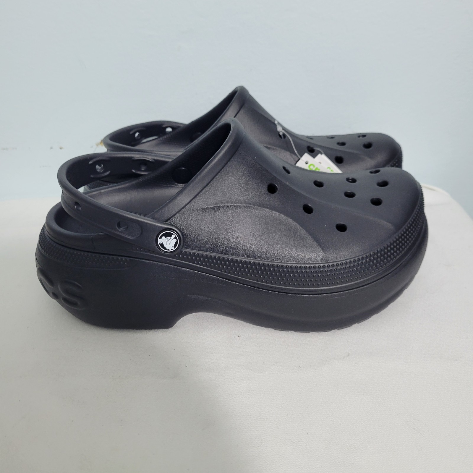 Crocs Bella Black Platform Clogs Size 11W/9M NEW 12426-2836