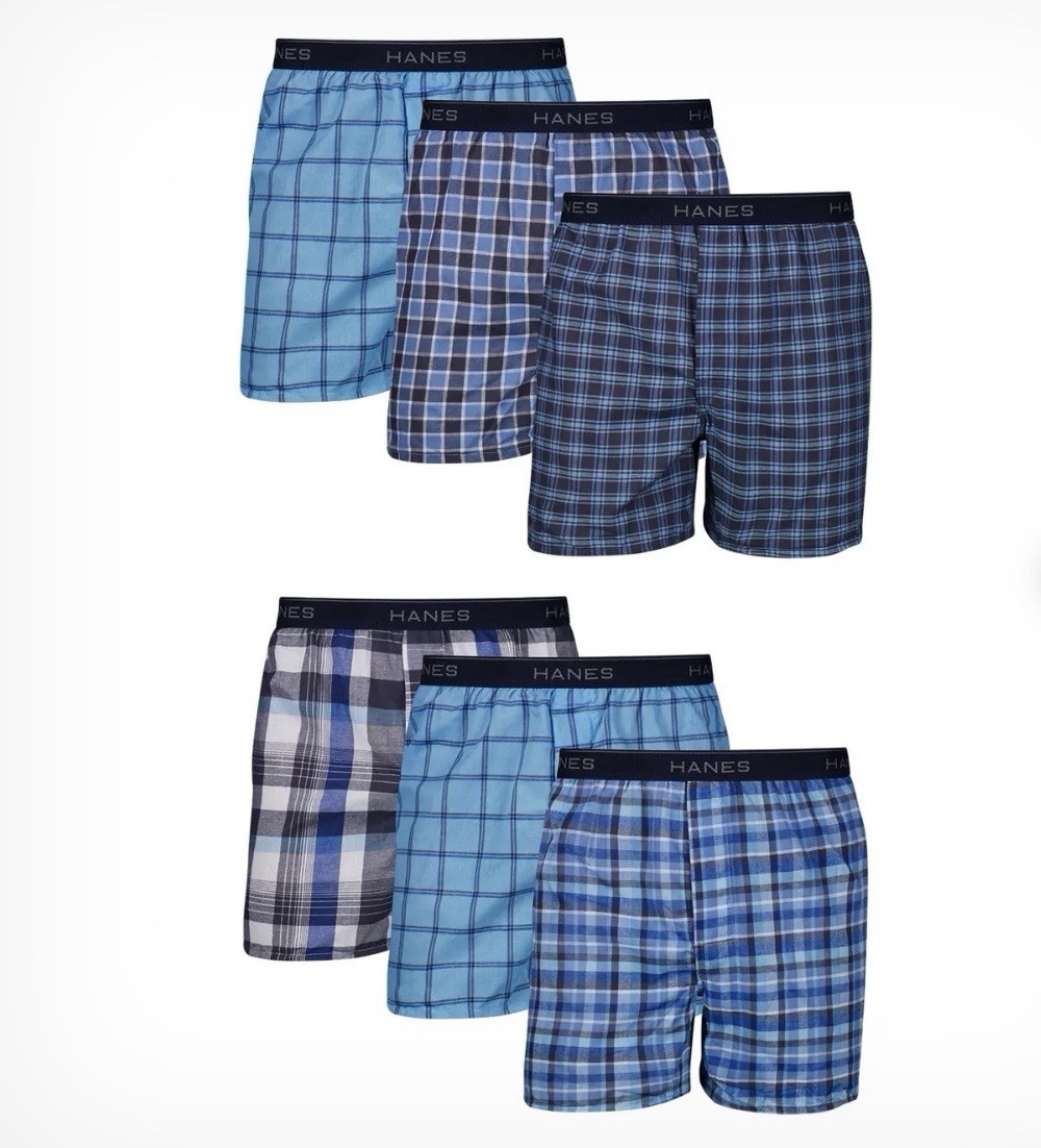 Men’s Hanes 5 Pack Tagless Boxers Assorted Colors / Choose your Size