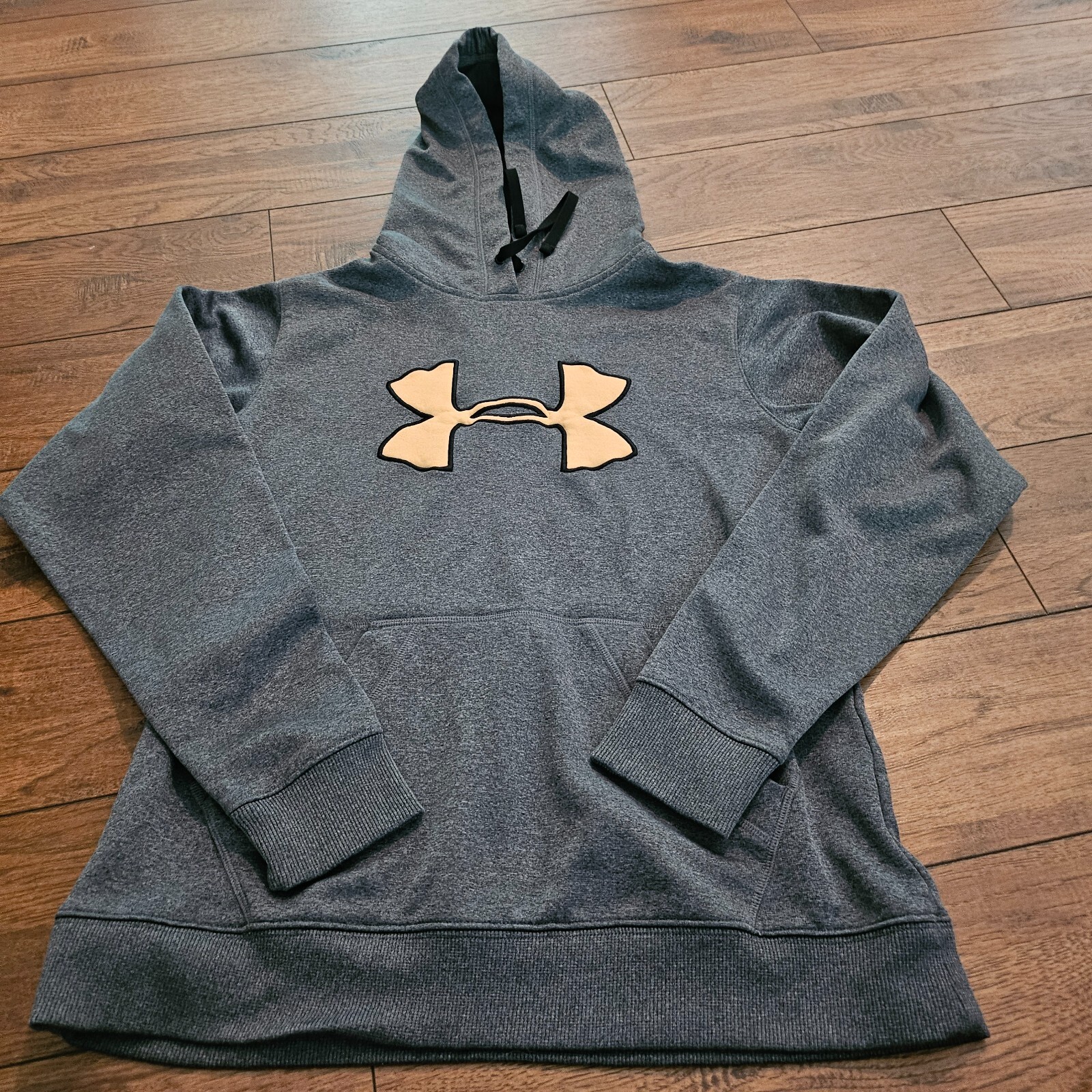 Under Armour Womans Hoodie Grey Orange Embroidered Size Medium