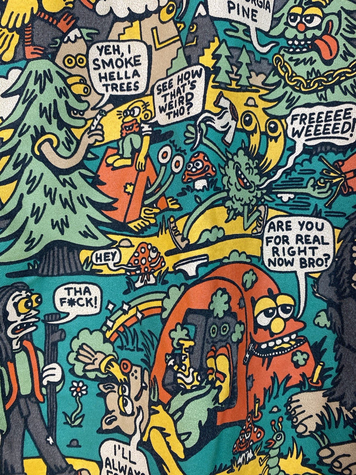Killer Acid Cali M Brown Colorful “It’s All Good in the Woods” Graphic T-Shirt