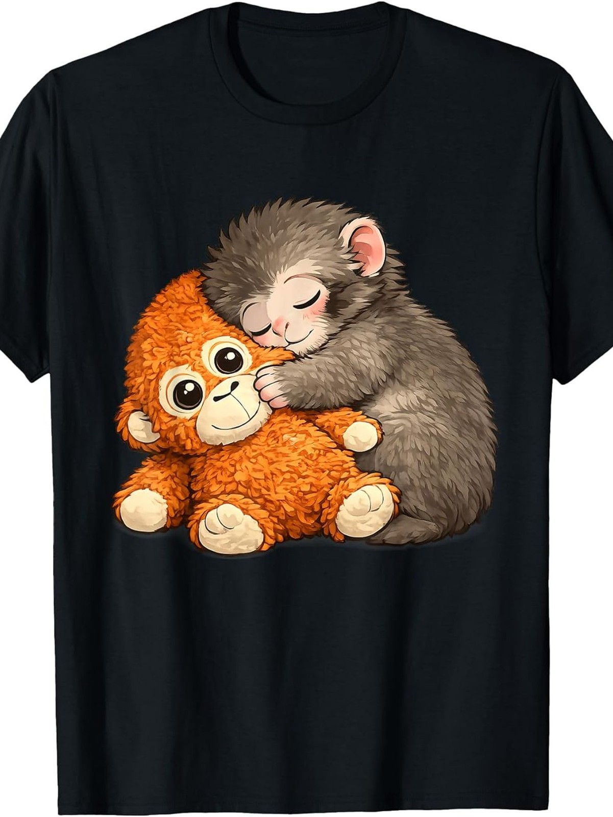 Punch The Monkey Cuddling Stuffed Animal Meme Viral Internet T-Shirt