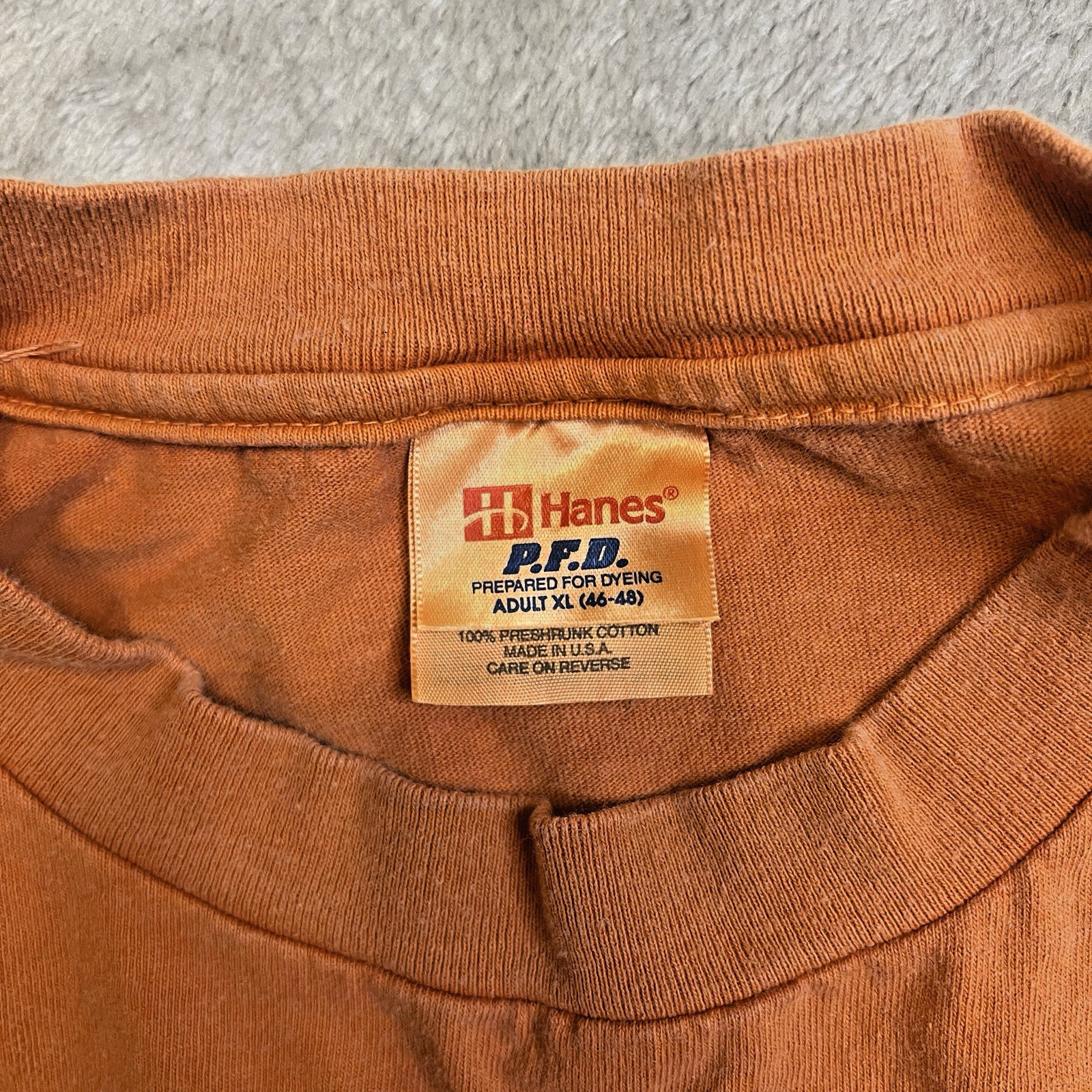 Hanes PFD Georgia Red Clay Shirt XL Made USA Y2K Orange Southern Heritage Tee