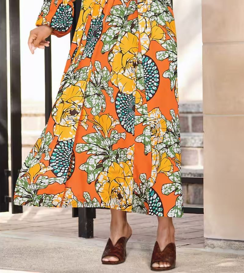 Size 12 Ashro Orange Summer Formal Church Dinner Party Fauna Skirt Suit Set