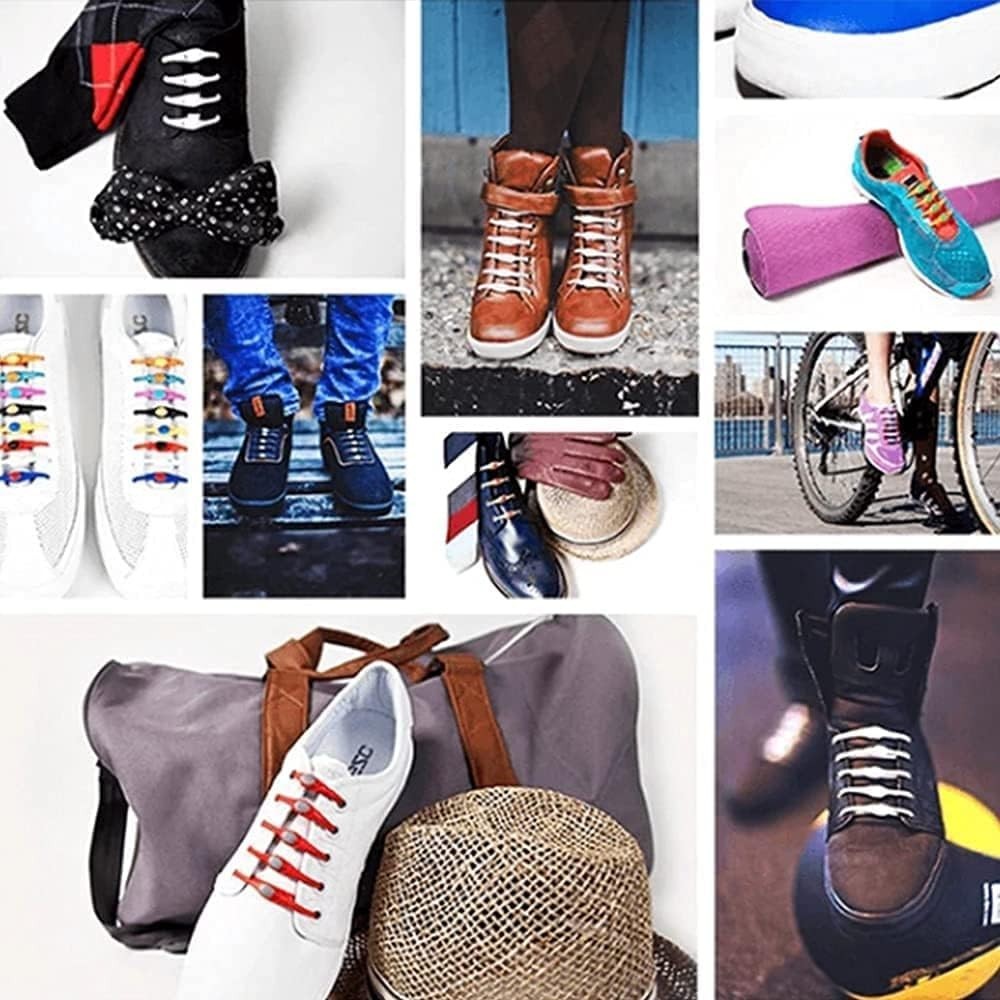 24 Pcs No-Tie Elastic Shoelaces – Stylish, Adjustable & Easy for Everyone