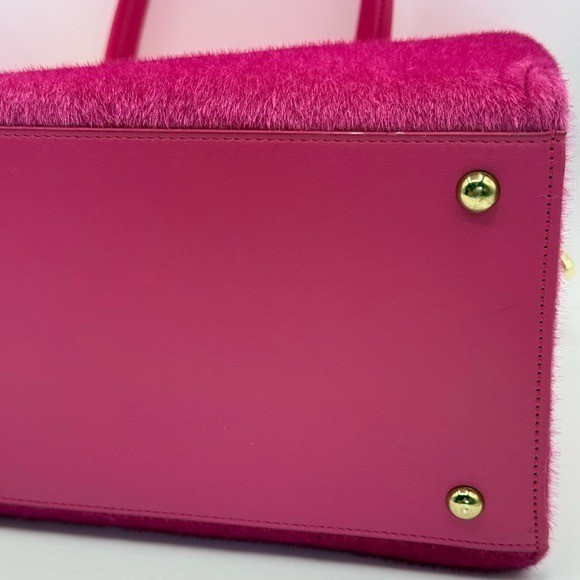 Elsada Krissy Hot Pink Structured Satchel Tote Crossbody Bag
