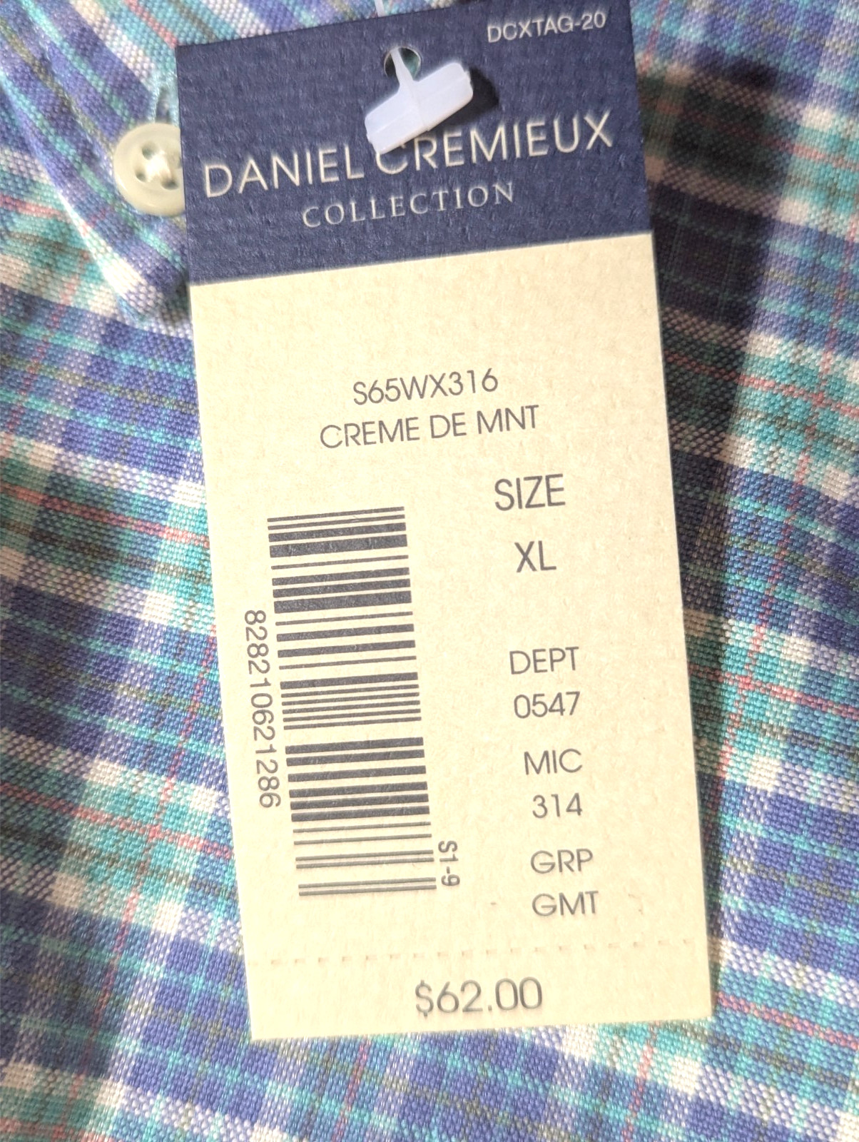 NWT Daniel Cremieux Collection Men’s Shirt XL Classic Fit S/Sleeve Creme De Mint