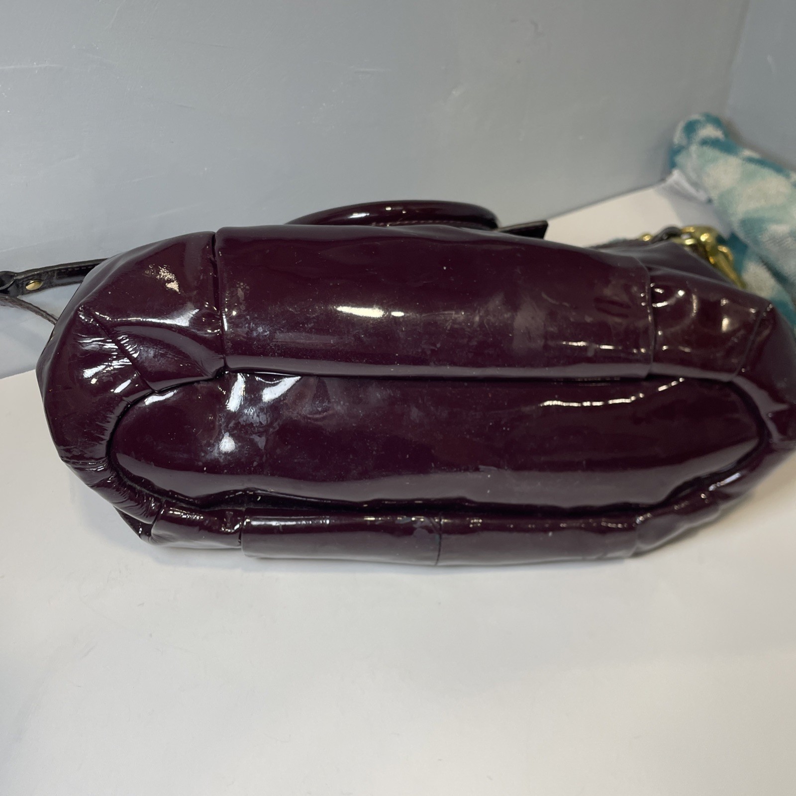 COACH Madison Patent Leather Medium Satchel Bag Purse 18613 Plum 90s Y2K Fashion