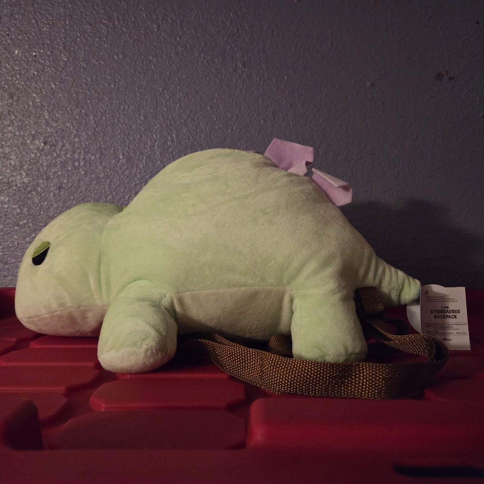 Angry Green Stegosaurus 11.8” Plush Dragon Backpack
