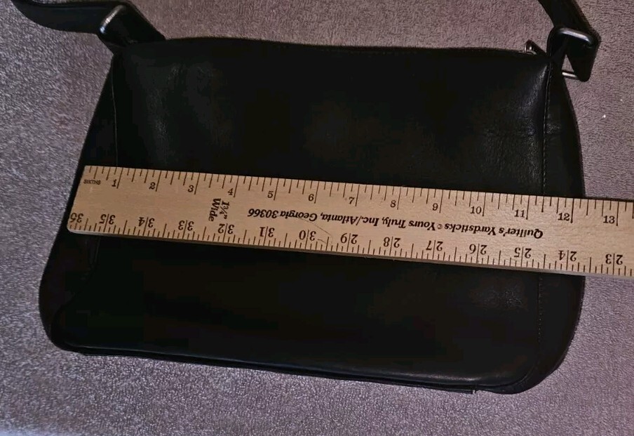 Le Donne Leather Collection Black Leather Hobo Purse Handbag With Strap