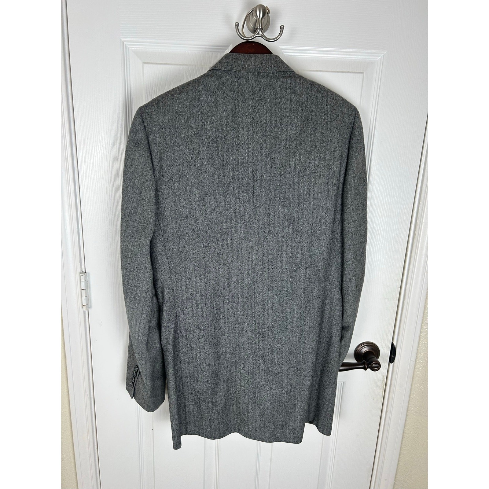 Vintage 1980s Syms Tailored Herringbone Blazer Mens USA ACTWU 38R US