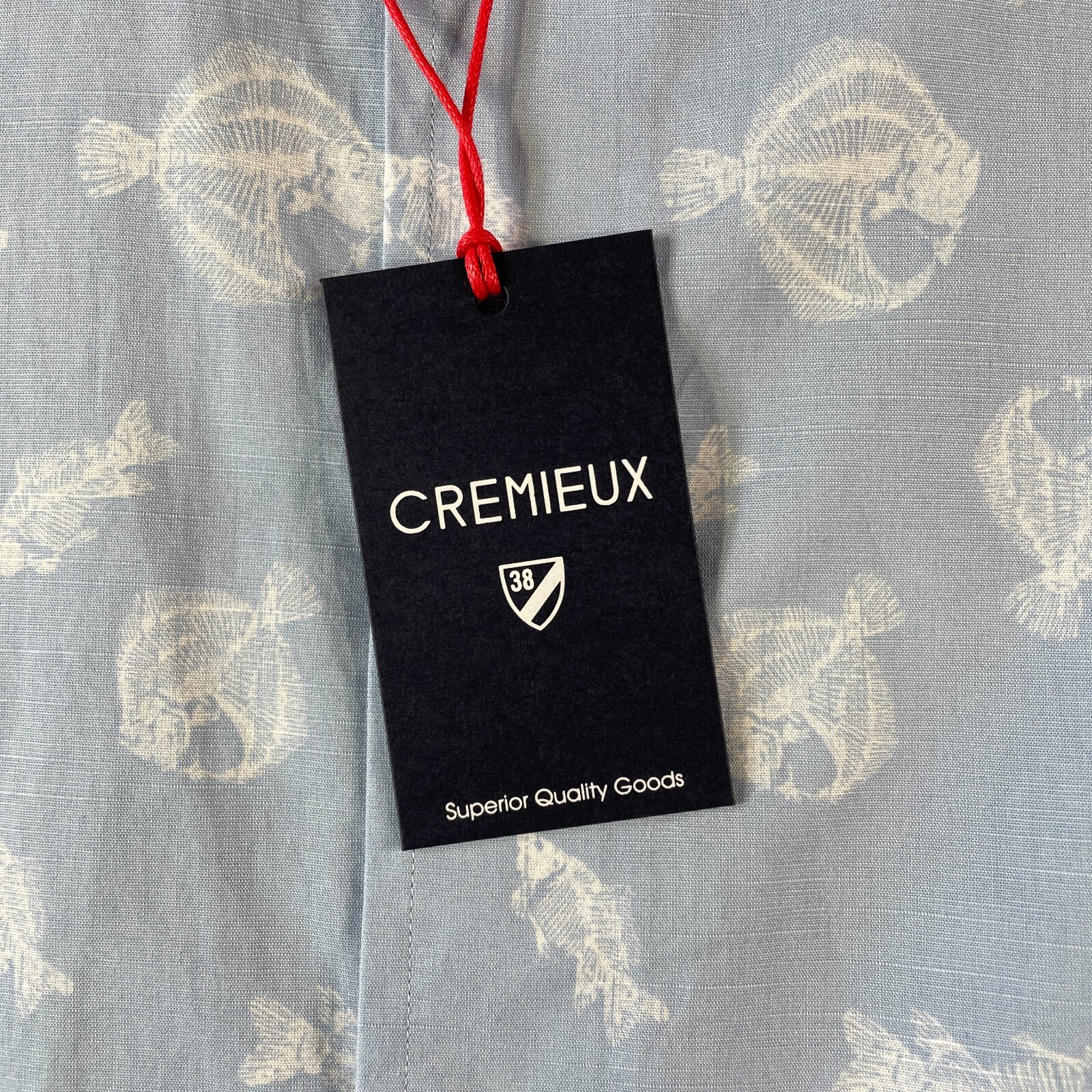 Cremieux Shirt Men Large Blue Fish Print Long Sleeve Resort Vacation Preppy