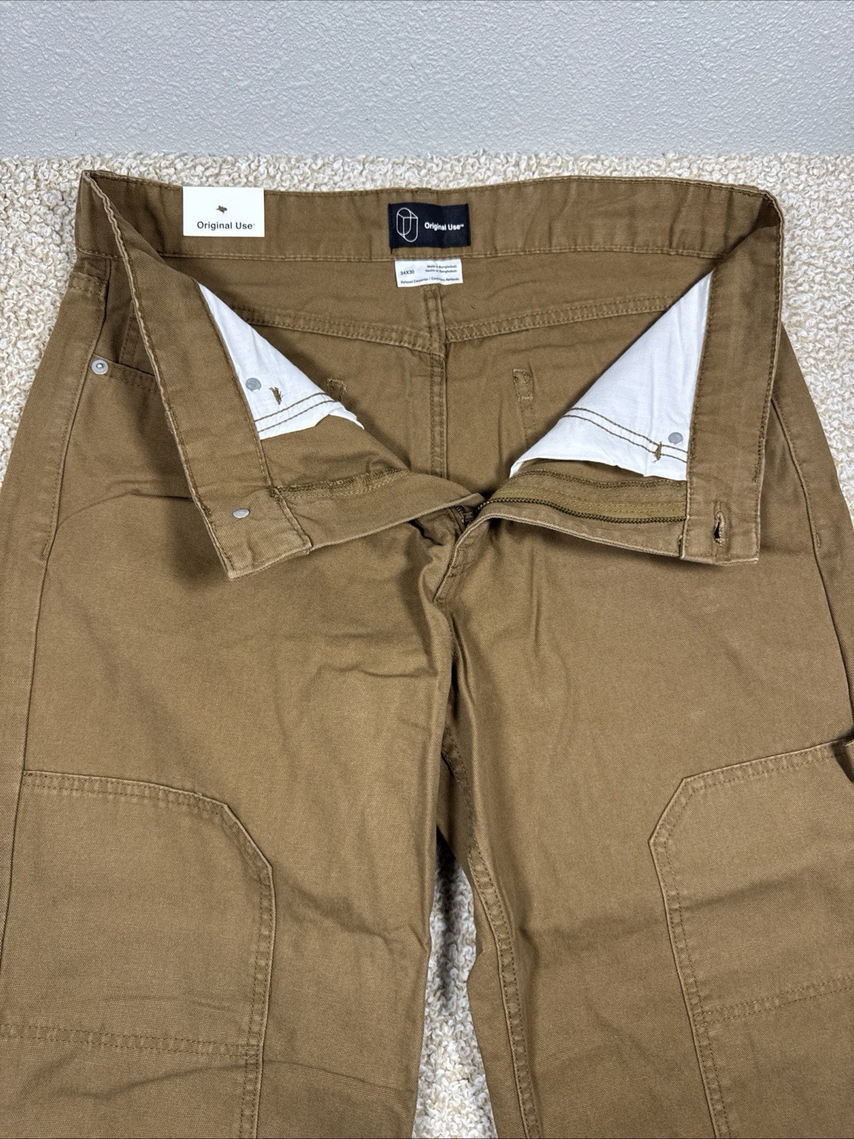 NEW Original Use Lot Of 2 Carpenter Pants 34×30 Black & Brown Relaxed Fit