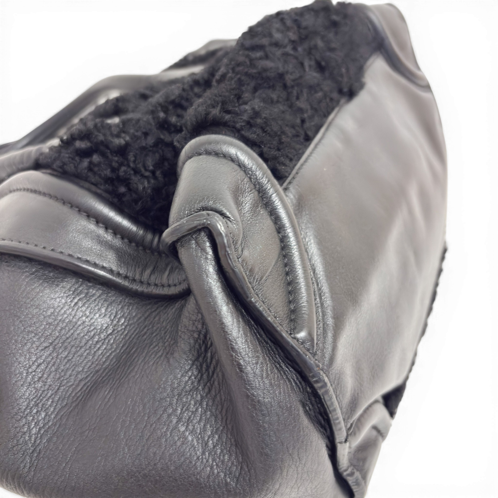 CELINE Leather Phantom Luggage Tote Bag Black