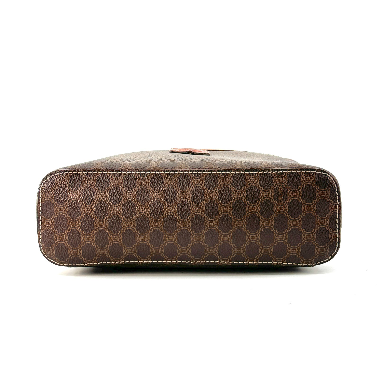 Celine Vanity Bag Macadam Leather Brown Authentic