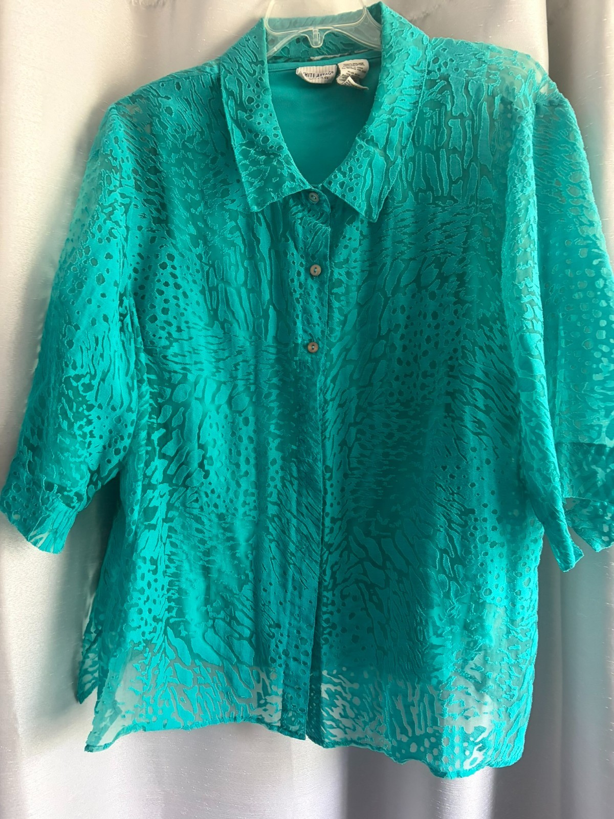 Women’s White Stag Aqua Top w/Overblouse – SZ 26W 28W – Excellent Condition