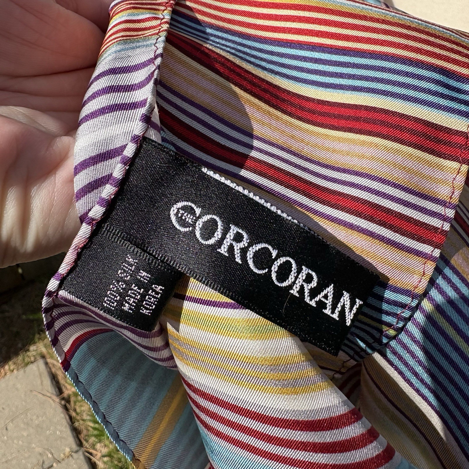 Vintage Corcoran Gallery Silk Scarf Gene Davis Stripe Color Field Pop Art Long
