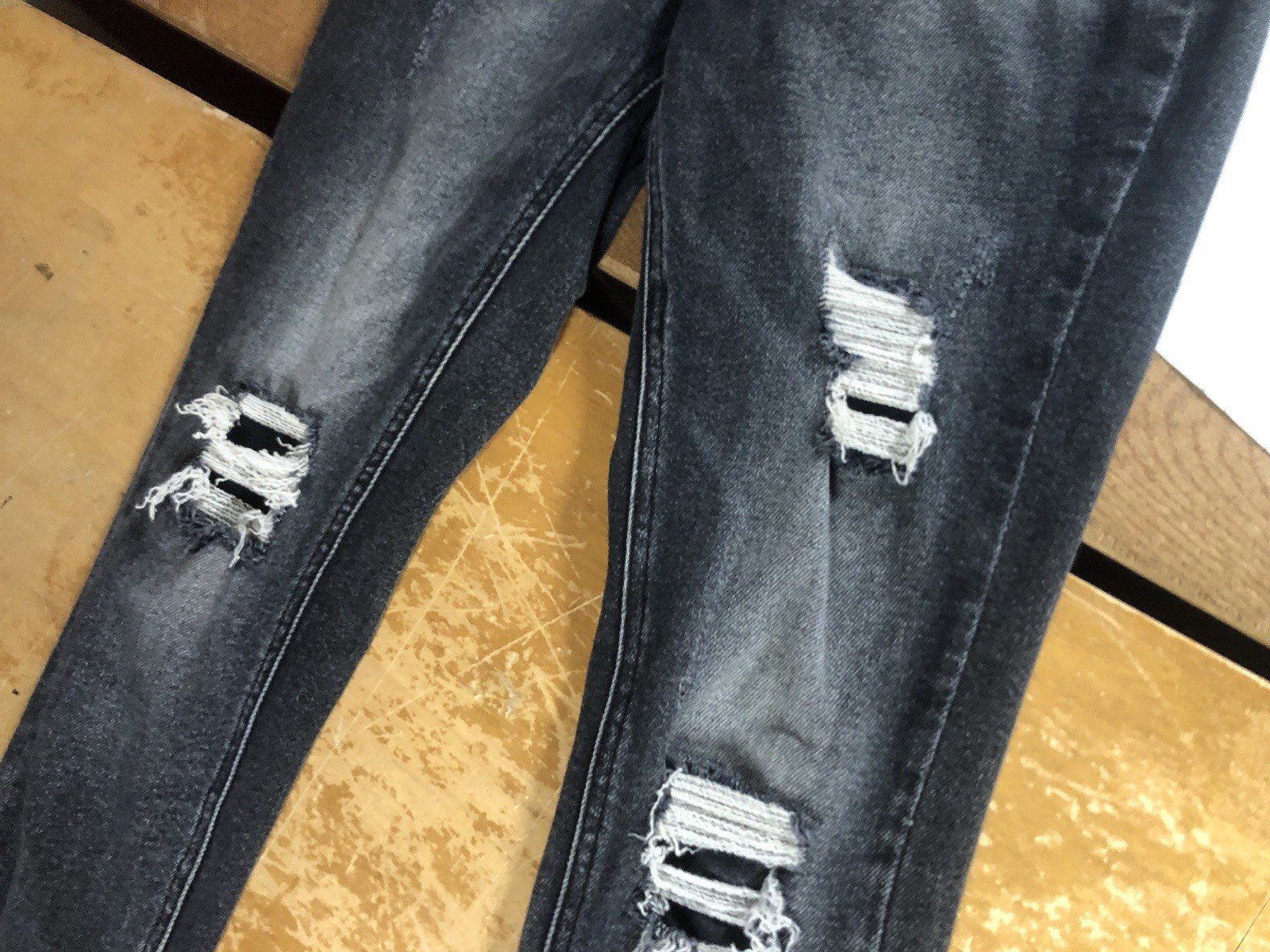 Bridge By Gly Curvy High-rise Skinny Grey Distress Ripped Ankle Jeans Womens 24