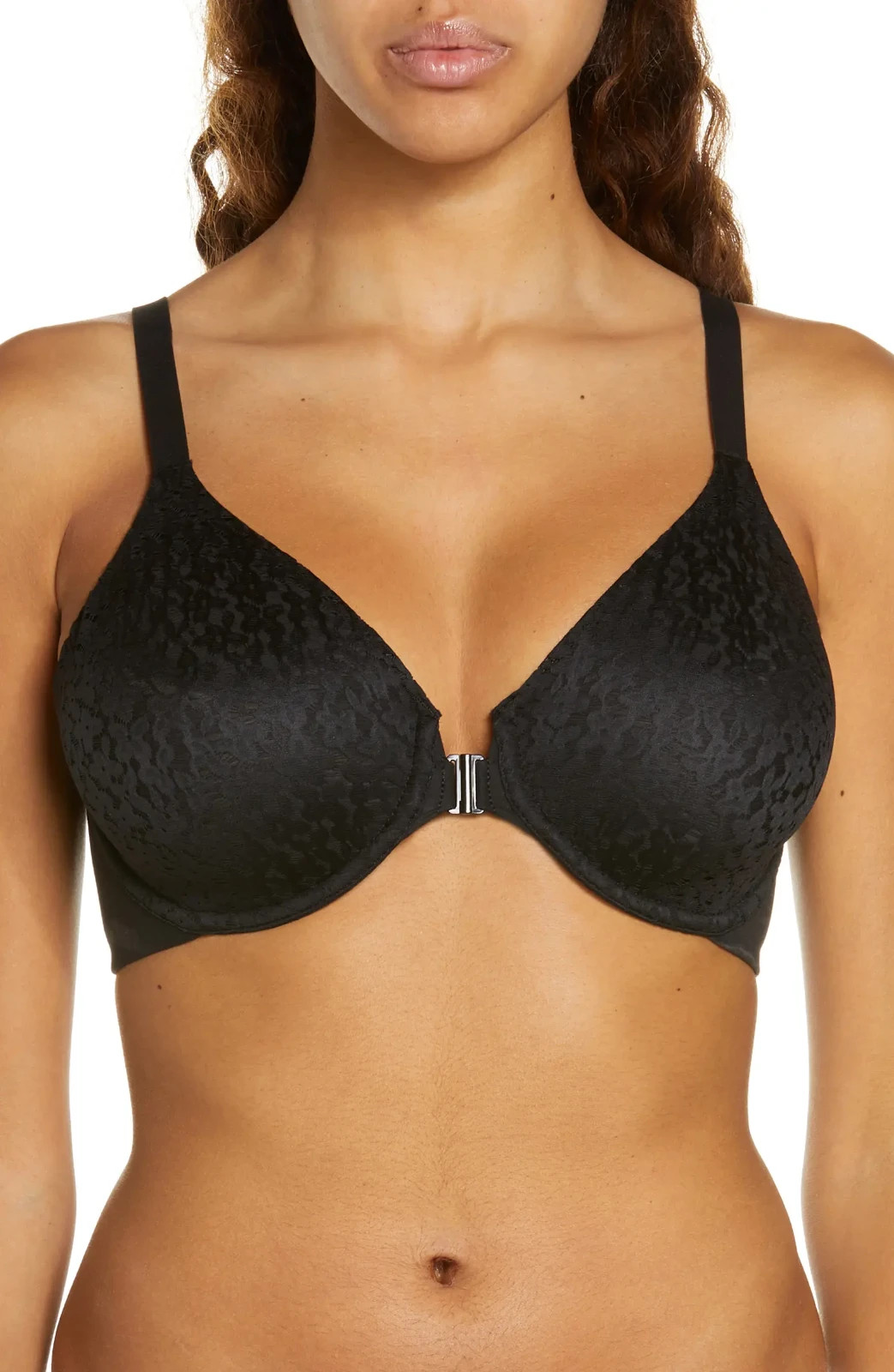 $82 Chantelle 13F6 Norah Front Closure Molded Underwire Bra, Black, Size 32DDDD