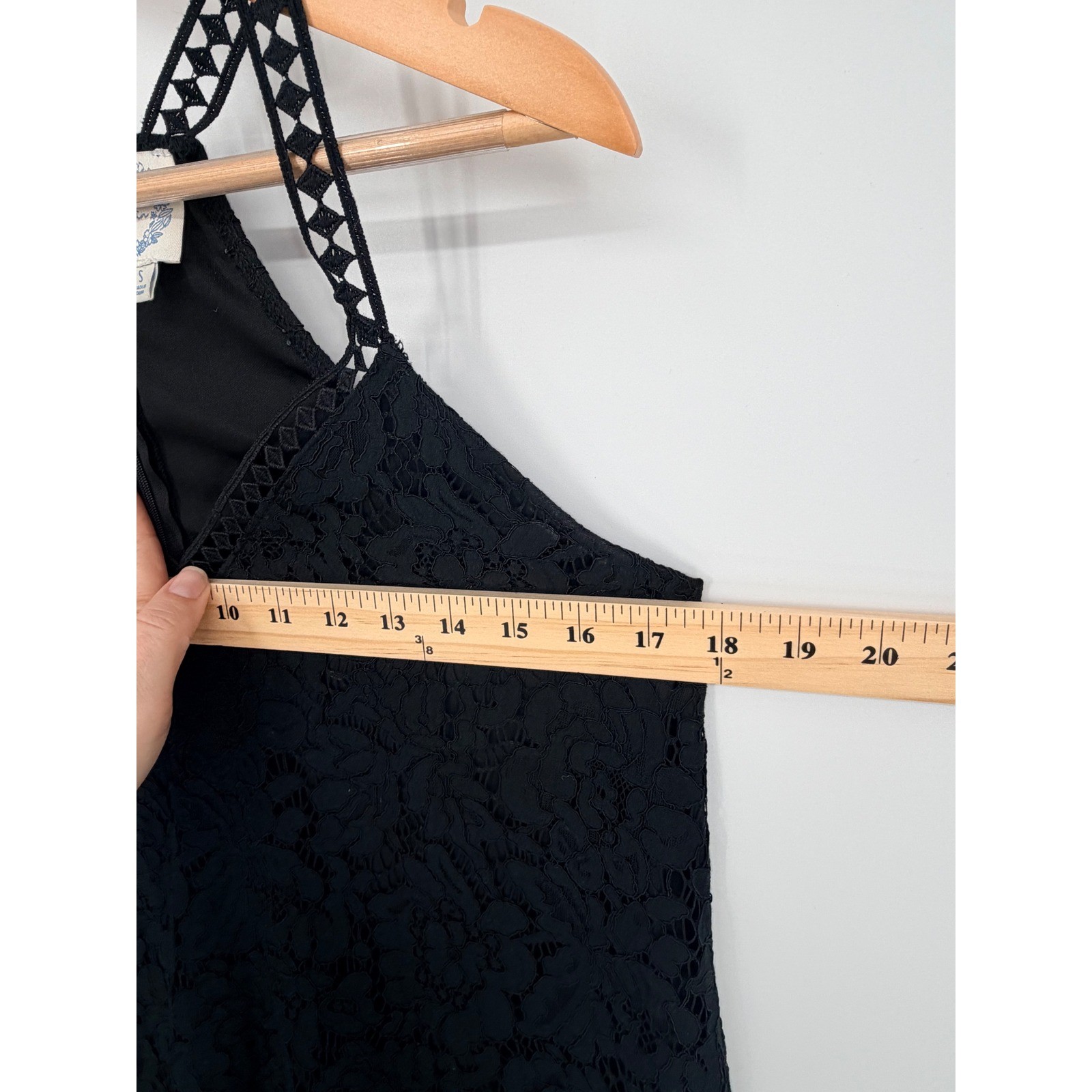 Blue Rain Black Floral Lace Halter Mini Dress Lattice Straps Mens Small