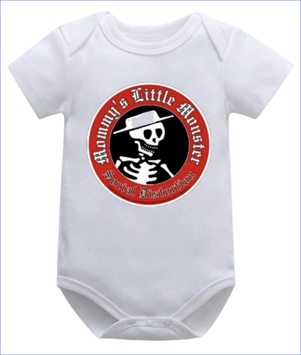 Mommy Little Monster Social Distortion Bodysuit 3-6m 6-9m 9-12m 18M, and 24M