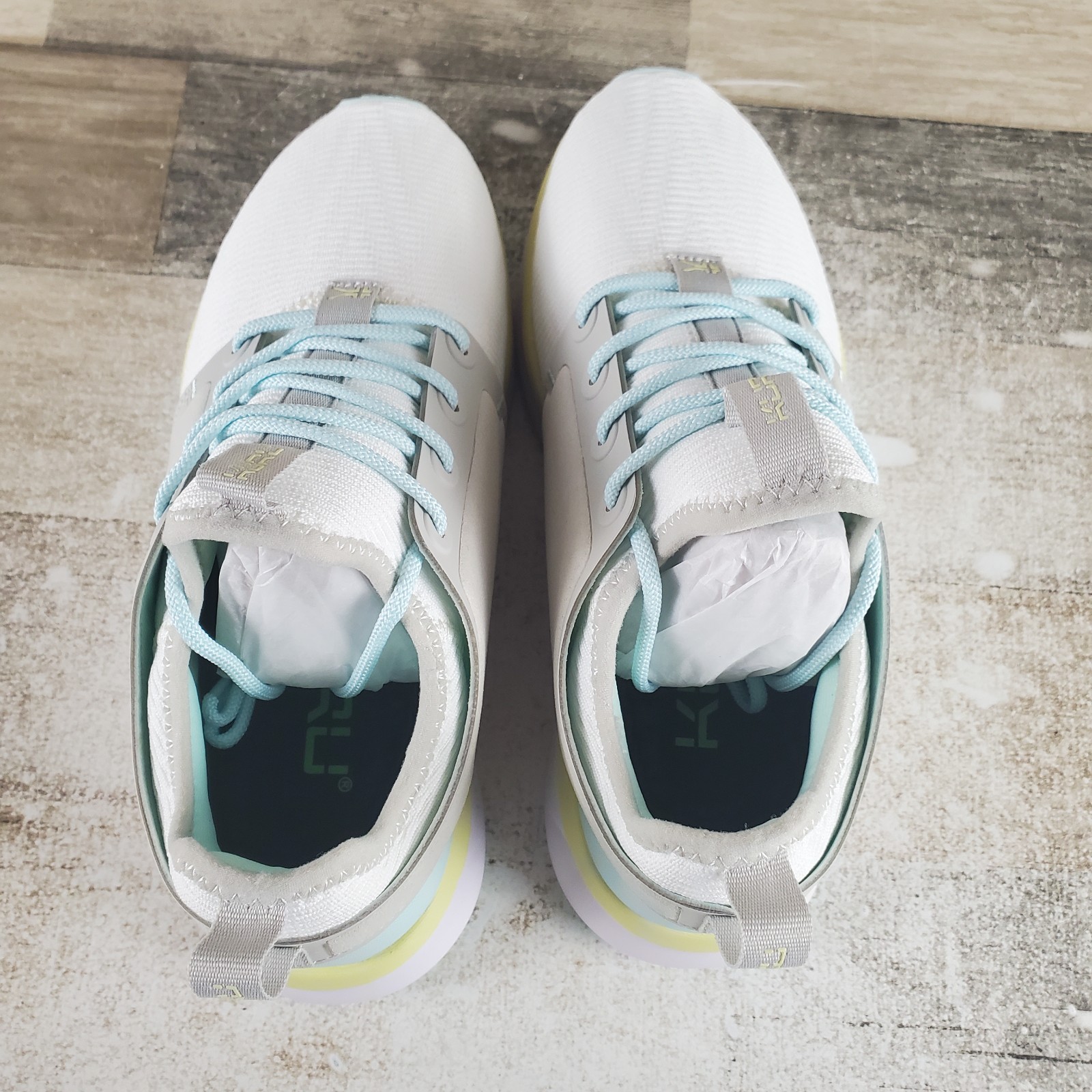 Kuru Atom Womens Shoes Sz 7.5 W Running Bright White Ice Blue Lace Up Sneakers